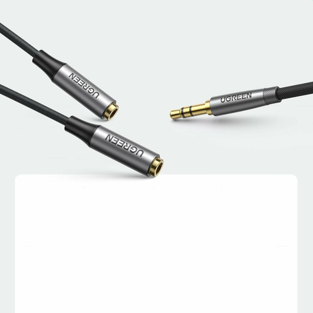 Kabllo ndarëse audio Ugreen AV191, 3.5mm mini jack, 20cm, e zezë