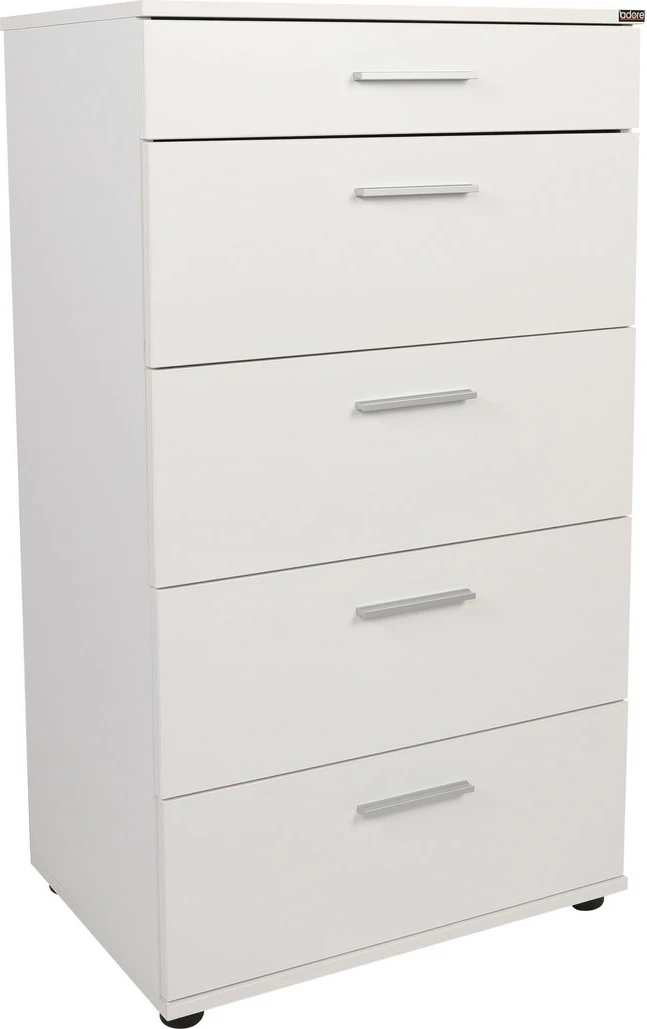 Komodë me 5 sirtarë, ngjyrë e bardhë, Hanah Home, Sfn-550-Bb-1