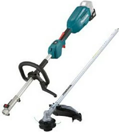 Makine multifunksionale me bateri Makita DUX18ZX1, trimer bari + gershere gardhi, blu/jeshile