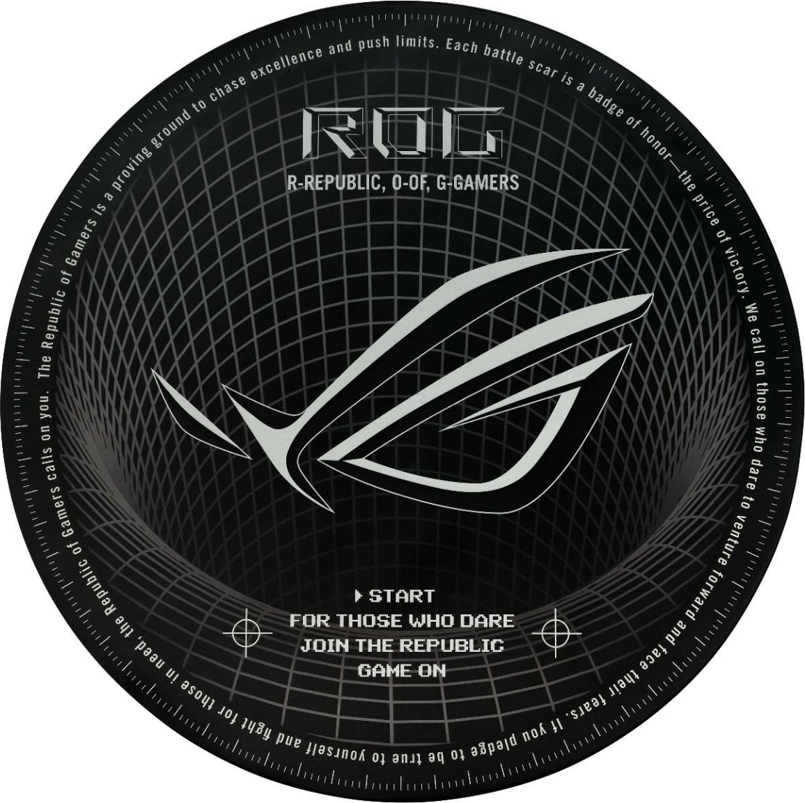 tapet dyshemeje gaming, Asus ROG, Cosmic Mat II OS111, bazë gome antirrëshqitje, pëlhurë jersey e lehtë për pastrim, e zezë