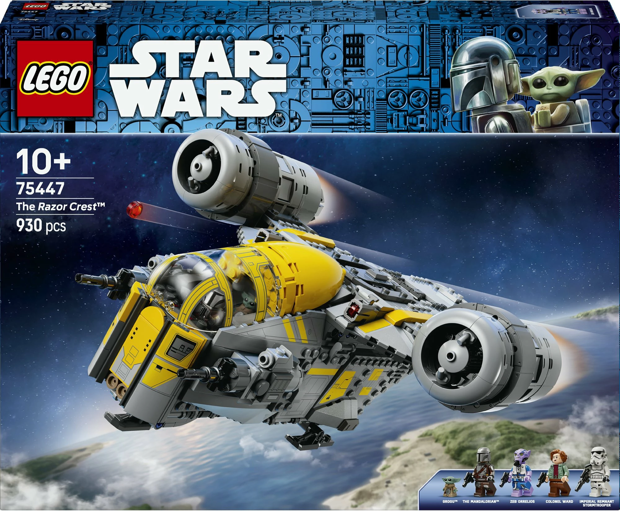 Set ndërtimi LEGO Star Wars The Razor Crest 75447, 930 copë, 10+ vjet, gri/verdhe