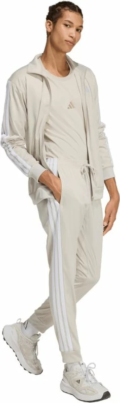 Pantallona meshkuj adidas 3-Stripes Tricot Regular Tapered JY7721, bezhë [Madhësia: L]