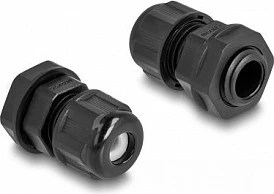 Glandë kablli DeLOCK EX M12, për kabllo 3–6.5 mm, IP68, 2 copë, e zezë
