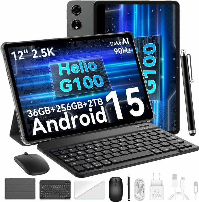 Tablet BLACKVIEW MEGA 3 12.1" 12GB/256GB LTE, me tastierë + maus, Space Grey