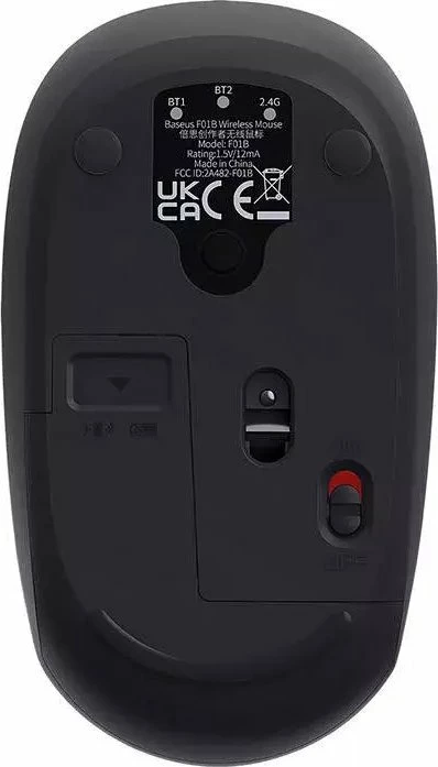 Maus Baseus F01B Tri-Mode 1600 DPI, Bluetooth + 2.4G, lidhje 3 pajisje, gri