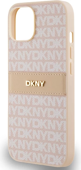 Mbështjellës DKNY Mono Stripe & Metal Logo për iPhone 15/14/13, Rozë