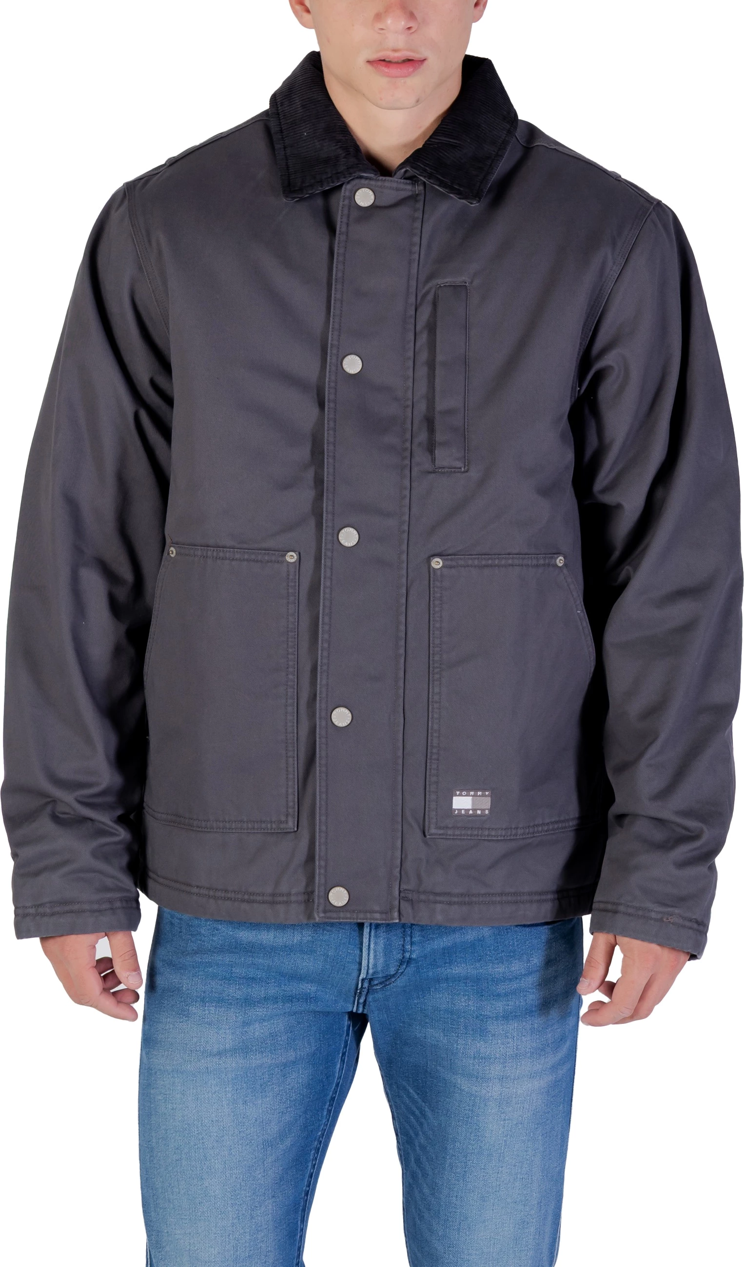 Jakne për meshkuj Tommy Hilfiger Jeans TJM Twill Chore Jack DM0DM22047, gri e errët