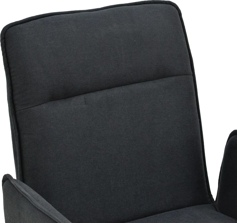 Karrige me krah Essential, set prej 4 copash, stof i zi, këmbë metalike të zeza, 55.5x59x89cm