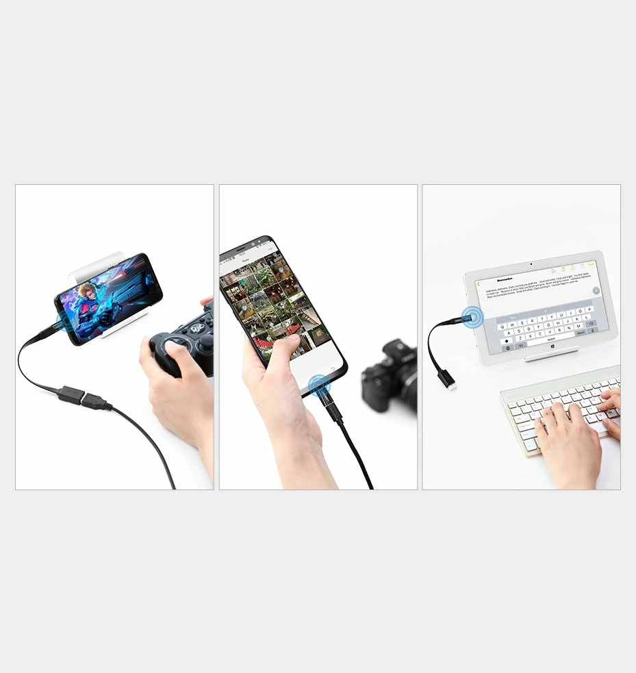 Adapter Ugreen micro USB në USB Type-C, i zi