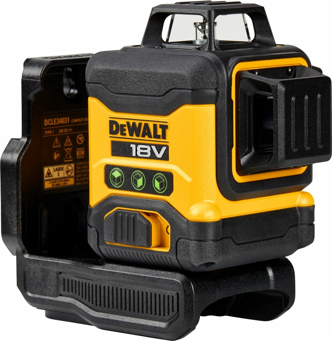 Laser linjar DeWalt DCLE34031N 18V XR 3x360°, rreze e gjelbër, bare (pa bateri/karikues), me montim muri