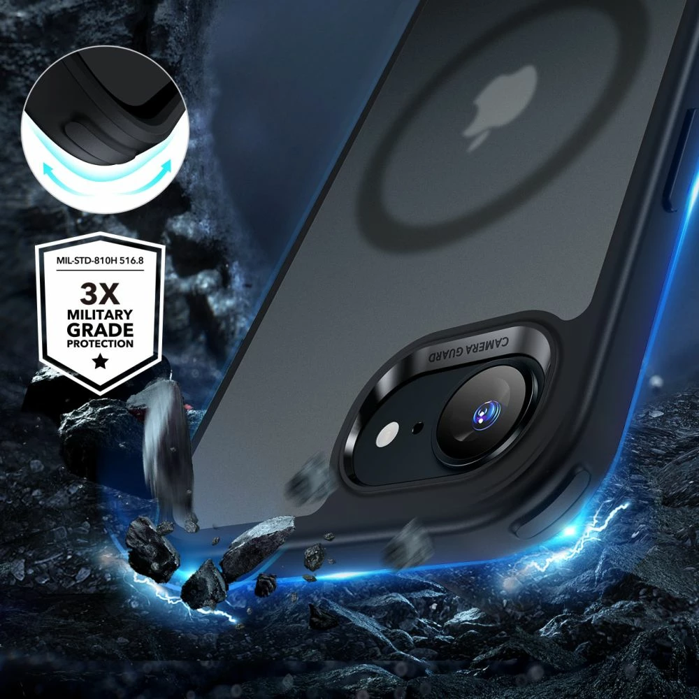 Mbështjellës ESR Classic Hybrid HaloLock për iPhone 16e, MagSafe, zi