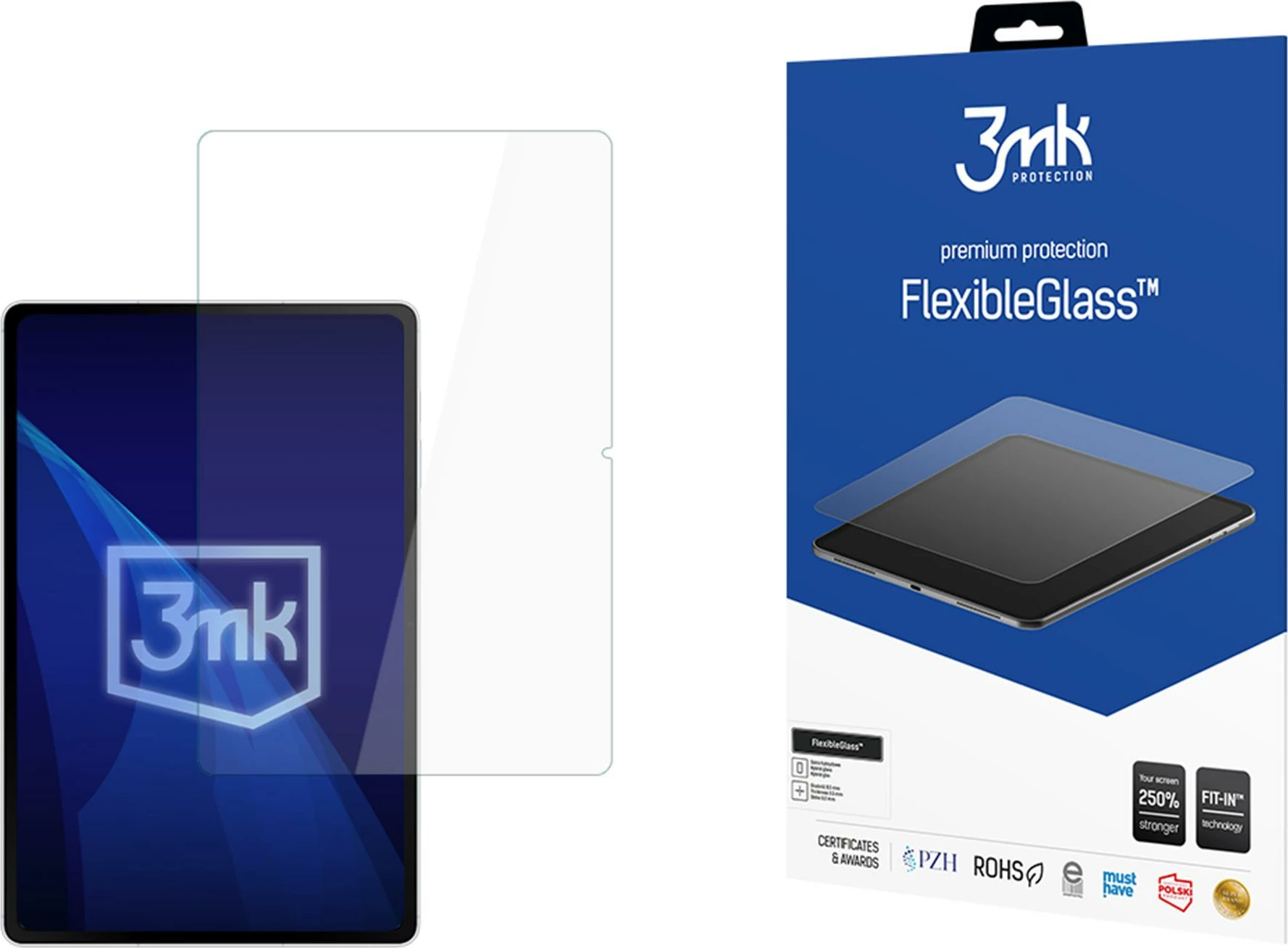 Xham mbrojtës hibrid 3mk FlexibleGlass për Samsung Galaxy Tab S10 FE+, deri 15"