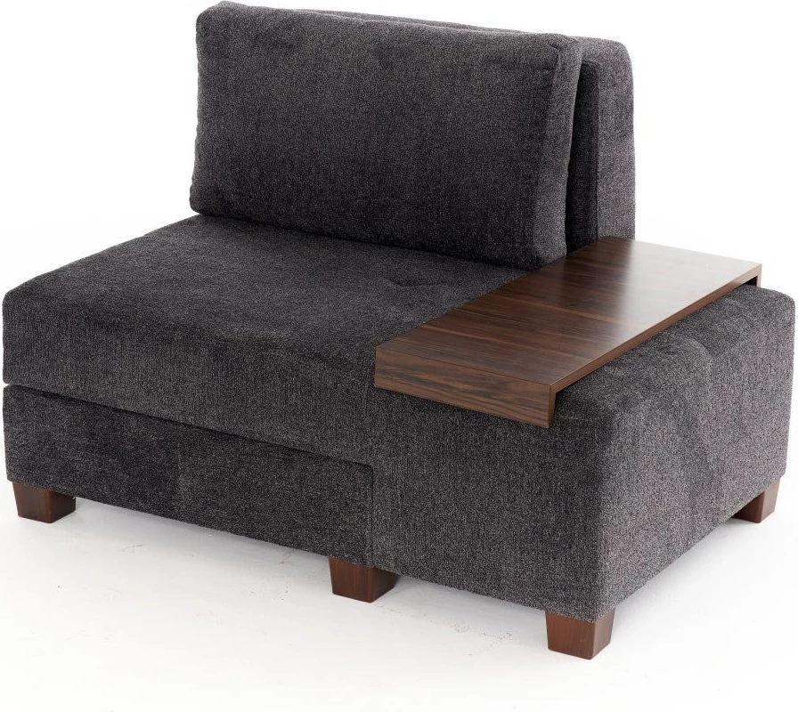 Krevate-kolltuk një vendësh, Atelier del Sofa, Perenna Chenille, antracit, e djathtë