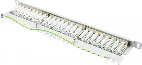 Patch panel GoodConnections Alcasa GC-N0135, Cat6, 24 porta RJ45, 0.5U, Gri