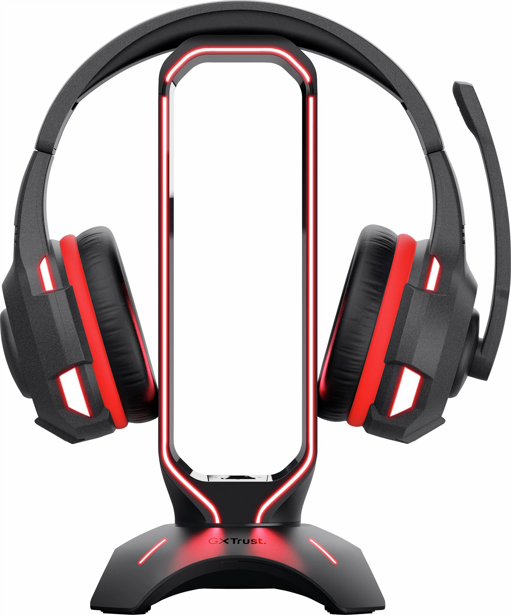 Mbajtës për kufje Trust GXT 265 Cintar RGB, 2x USB-A, kabllo 1.5 m, i zi