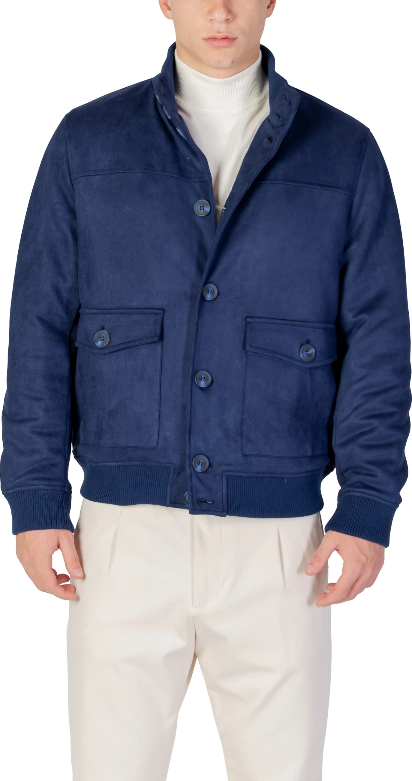 Jakne për meshkuj YOS Giubbino Suede 2751, blu e çelët