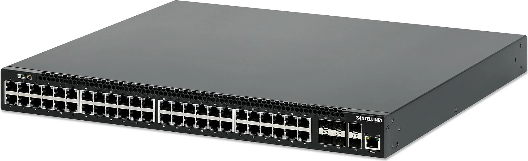 Switch Intellinet 54-P PoE+ Managed, 48x Gigabit, 6x 10GbE, 850W