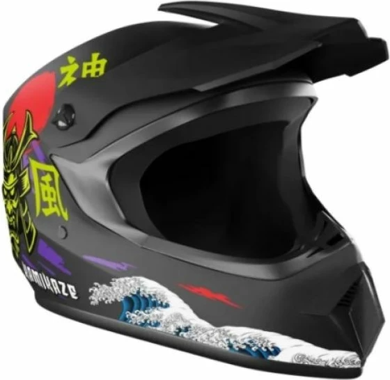 Helmetë full-face KAMIKAZE Katana AKC204, e zezë, M
