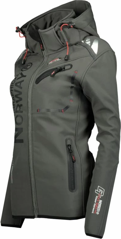 Jakne softshell femra Geographical Norway Reine 007, gri/zezë [Madhësia: L]