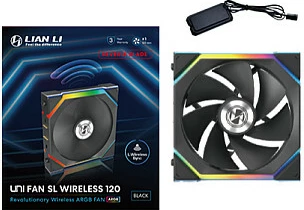 Ventilator për Kasë Lian Li UNI FAN SL Wireless 120, ARGB, Reverse Blade, 120mm, i zi