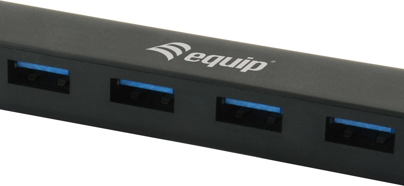 USB hub Equip 128954, 4 porta, USB 3.2 Gen 1, Type-C në Type-A, e zezë