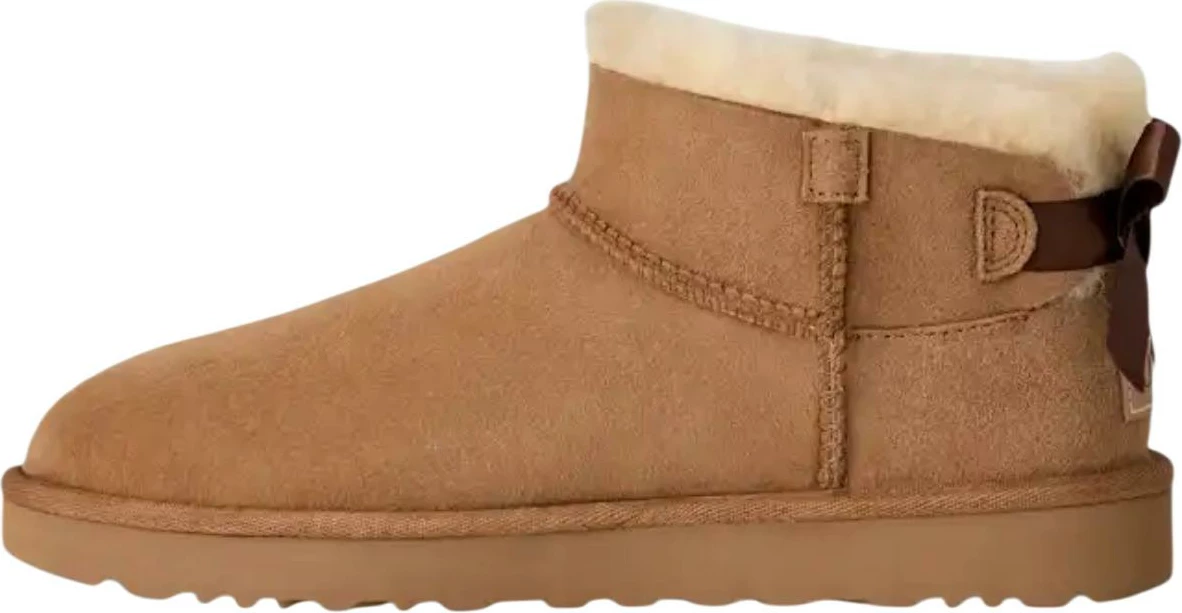 Çizme për femra UGG Ultra Mini Bailey Bow 1185491, bezhë [Madhësia: 39]