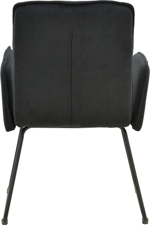 Karrige me krah Essential, set prej 4 copash, stof i zi, këmbë metalike të zeza, 55.5x59x89cm