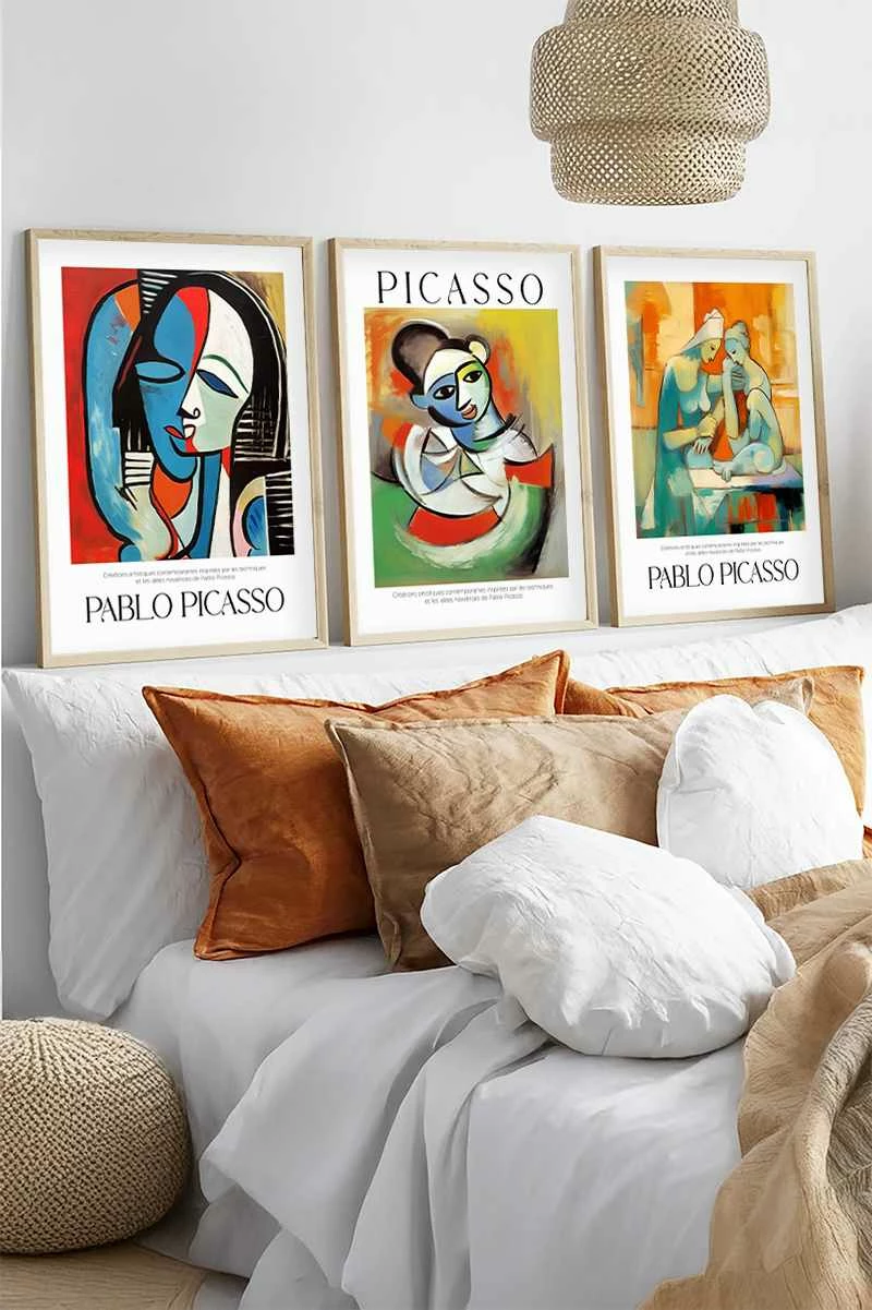 Set pikturash dekorative me kornizë, MDF, shumëngjyrëshe, Wallity, Huhu543, 50x70cm (3 copë)