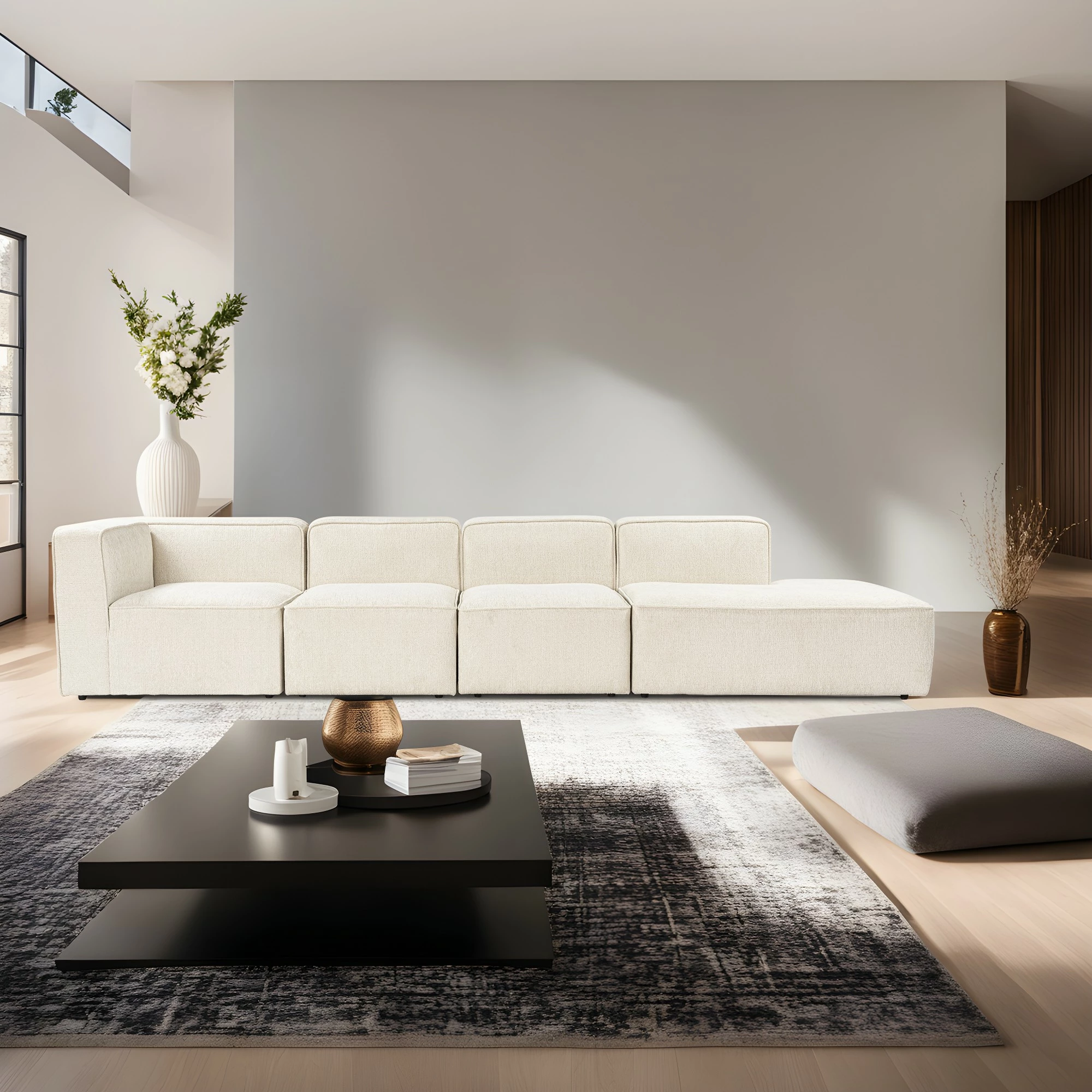 Kënd-sofë Atelier del Sofa, More M (M2-M1-M1-M3), krem