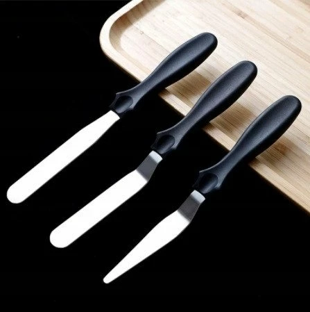 Spatulë dekorimi, Brunbeste BB-1693, inoks 22–23.5 cm, e zezë, set 3 copë