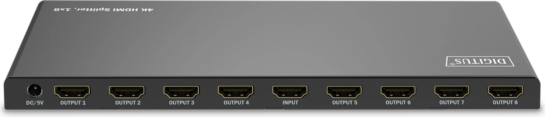 Splitter HDMI Digitus 4K, 1x8, 3840 x 2160 piksel, Metal, E zezë
