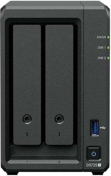 NAS Synology DS725+, 4 RAM, 2 slota memorje, 4 disqe, i zi