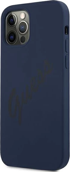 Mbështjellës Guess GUHCP12LLSVSBL për iPhone 12 Pro Max 6.7", silikon, Blu