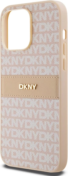 Mbështjellës DKNY Mono Stripe & Metal Logo për iPhone 14 Pro, rozë