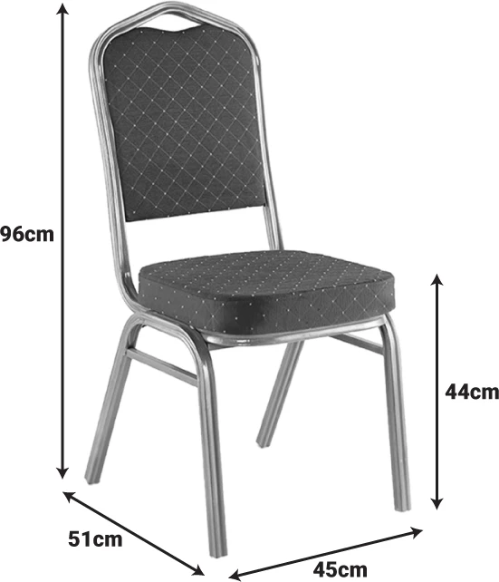 Karrige konferencash Hilton, stof i kuq, metal ngjyrë ari, 45x51x96cm
