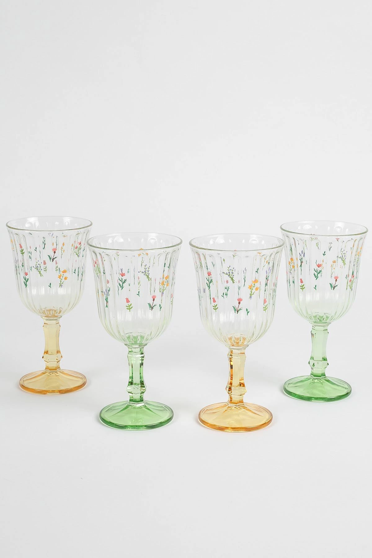Set gotash prej qelqi, 4 copë, Hermia Concept, Botanical 240