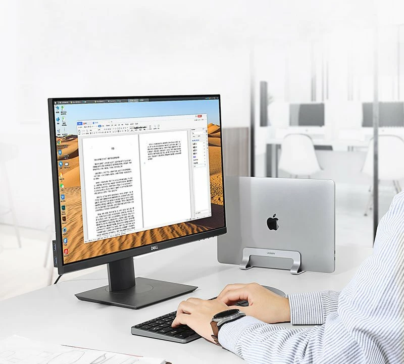 Mbajtëse vertikale për laptop Ugreen LP258, aliazh zinku, e argjendtë