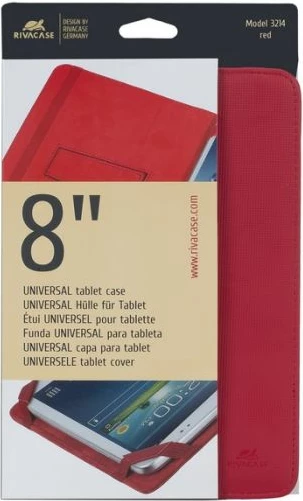 Mbështjellës me stand për tablet RIVACASE 3217, 10.1", mbyllje magnetike, e kuqe