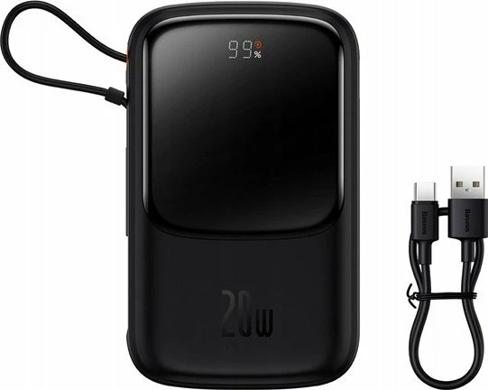 Powerbank Baseus Qpow Pro Overseas Edition 10000mAh 20W me kabllo Lightning, me ekran, e zezë 7