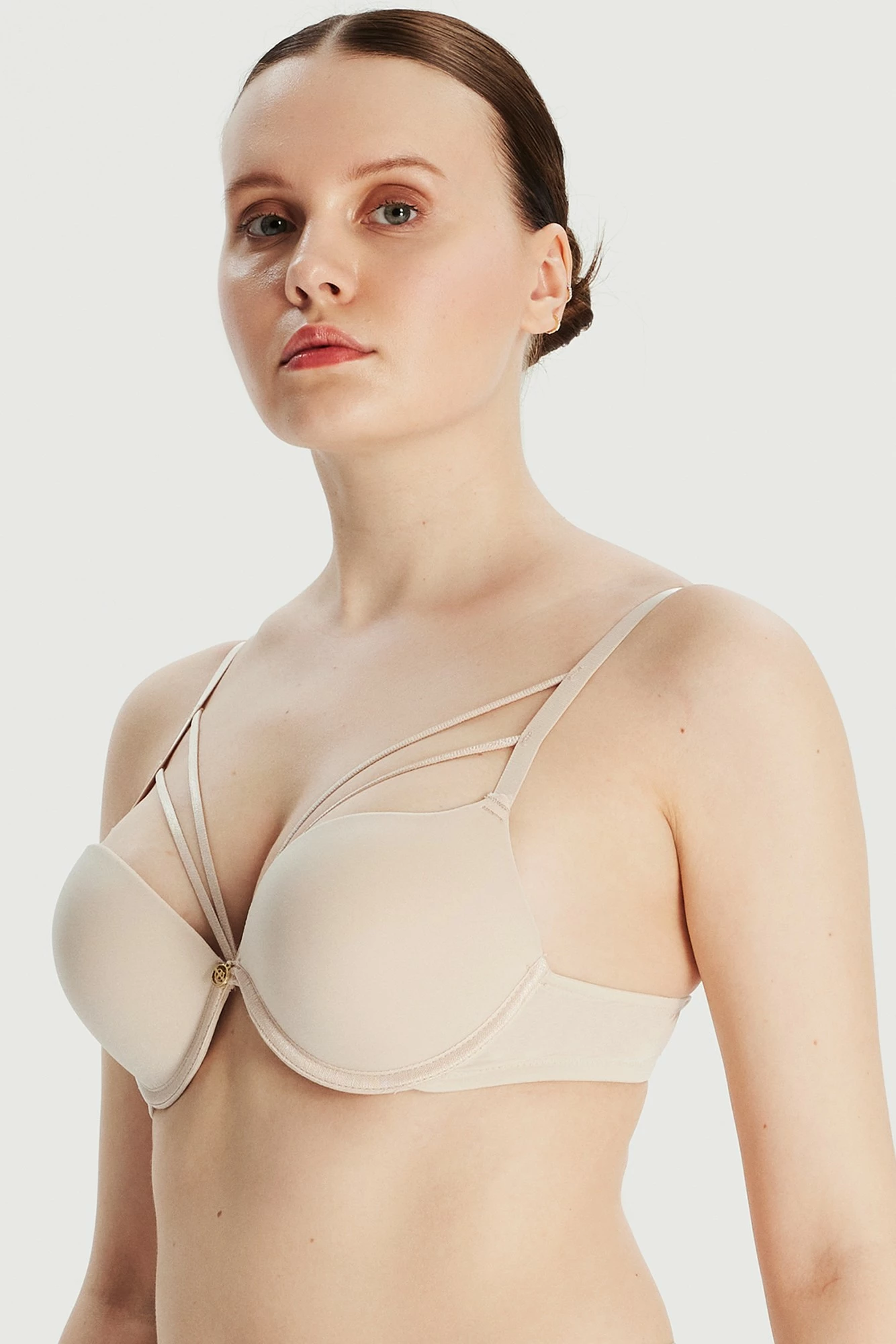 Bra push-up Jumeon, ekstra ngritje, bezhë