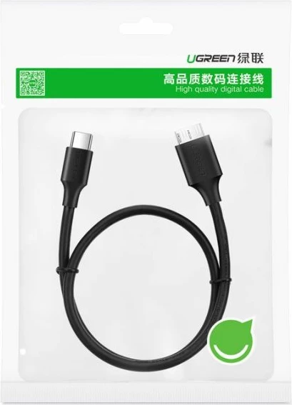 Kabllo UGREEN 20103 USB-C në Micro-B 3.0, 1 m, 5 Gbps, 15 W, e zezë, polybag
