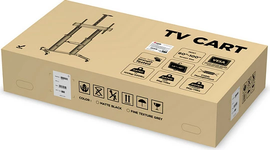 Karrocë TV EQUIP 650605, 60-100", VESA 1000x600, 100 kg, me rrota, alumini