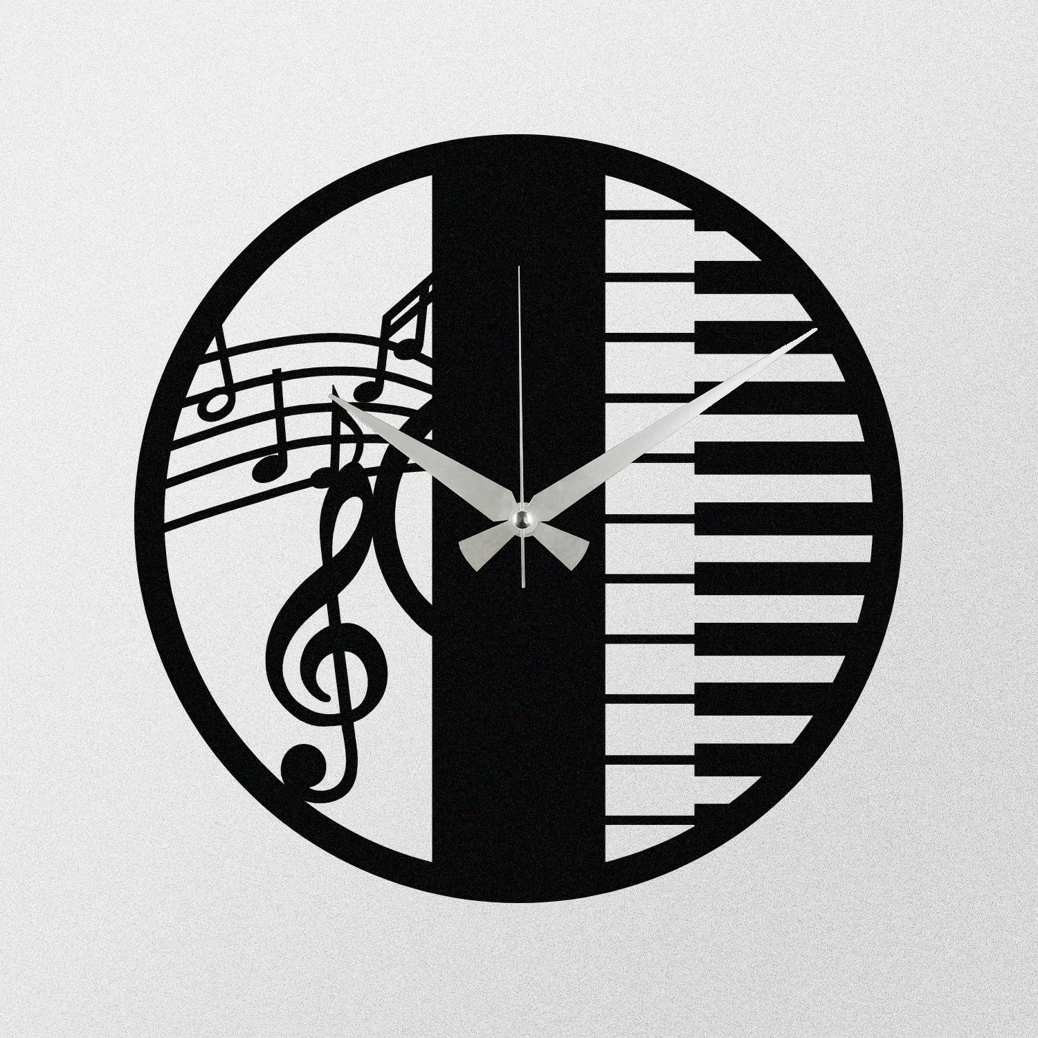 Orë muri dekorative prej metali, Wallity Enzoclock - S008, e zezë, 48x48cm
