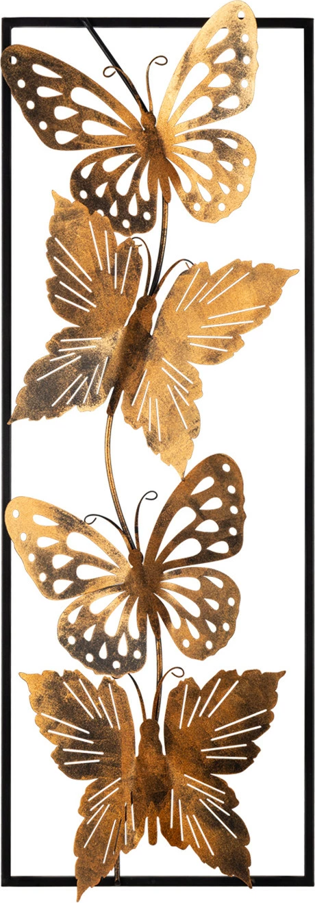 Aksesor muri dekorativ prej metali, flutura, shumëngjyrëshe, Wallity, 90x32cm