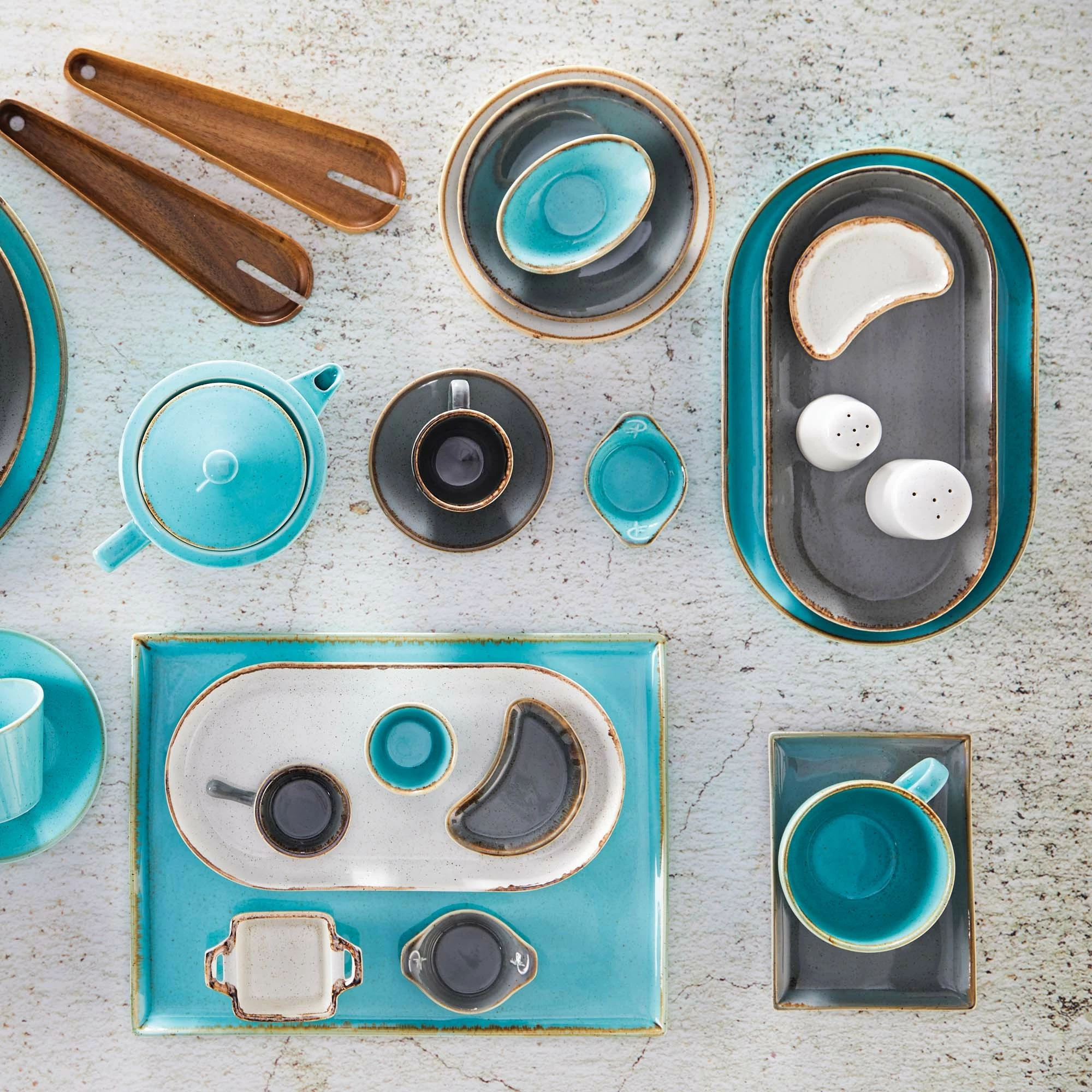 Nënfilxhan porcelani Porland Seasons Laguna Ø160 mm blu, set 6 copë