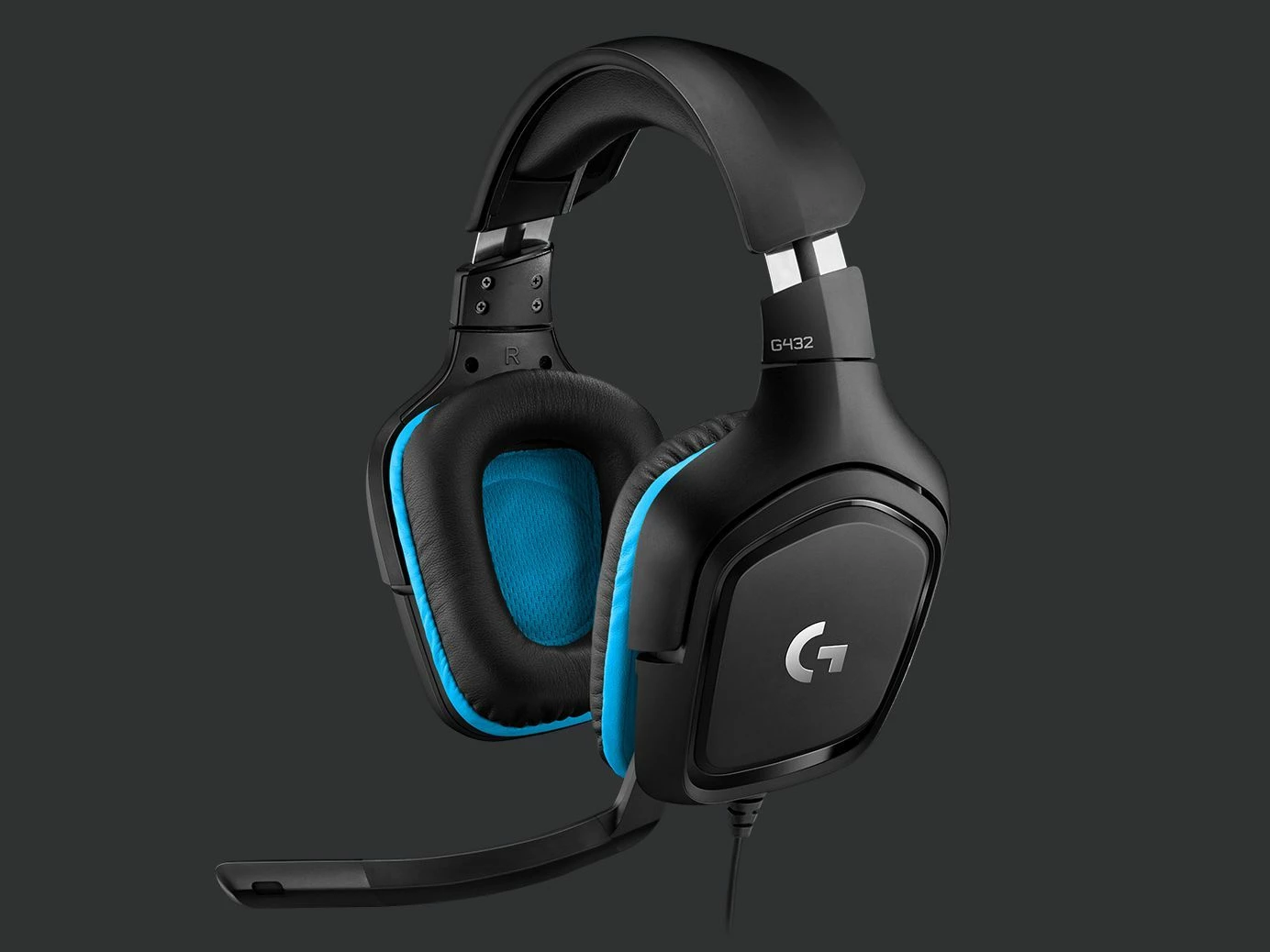 Kufje gaming Logitech G432 (981-000770), 7.1, me kabllo, 3.5mm/USB, zi me detaje blu