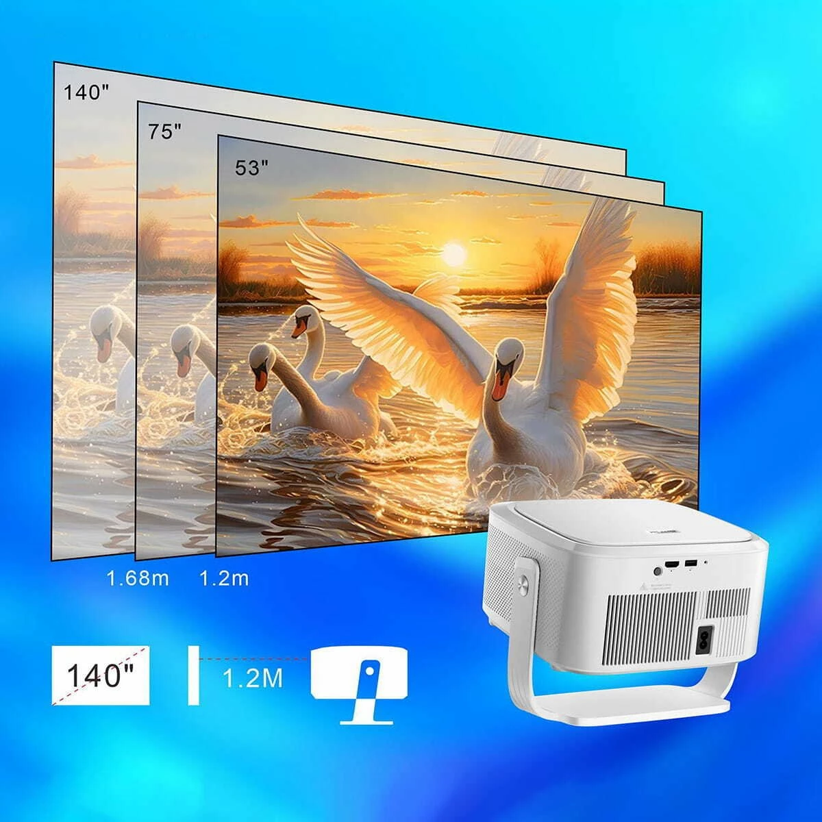 Projektor Zenwire PrimeView IMC460 Pro Full HD Android 14 950 ANSI WiFi 6 Bluetooth 5.4 2GB/16GB i bardhë
