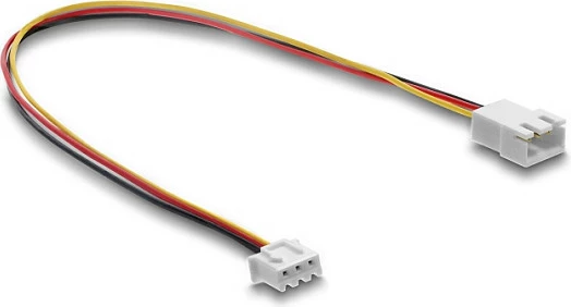 Kabllo zgjatëse për ventilator DeLOCK 90867, 3-pin, 30 cm, e zezë/kuqe/bardhë/verdhë