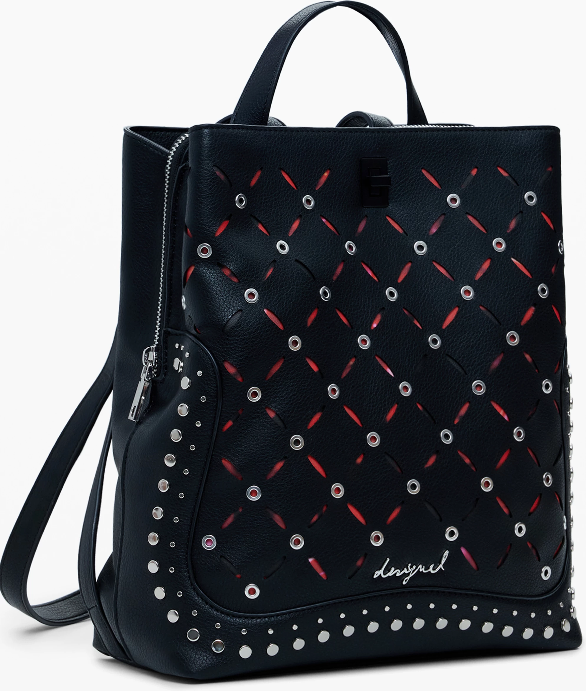 Çantë shpine DESIGUAL Yankee Metal Patch Sumy Mini Backpack femra e zezë