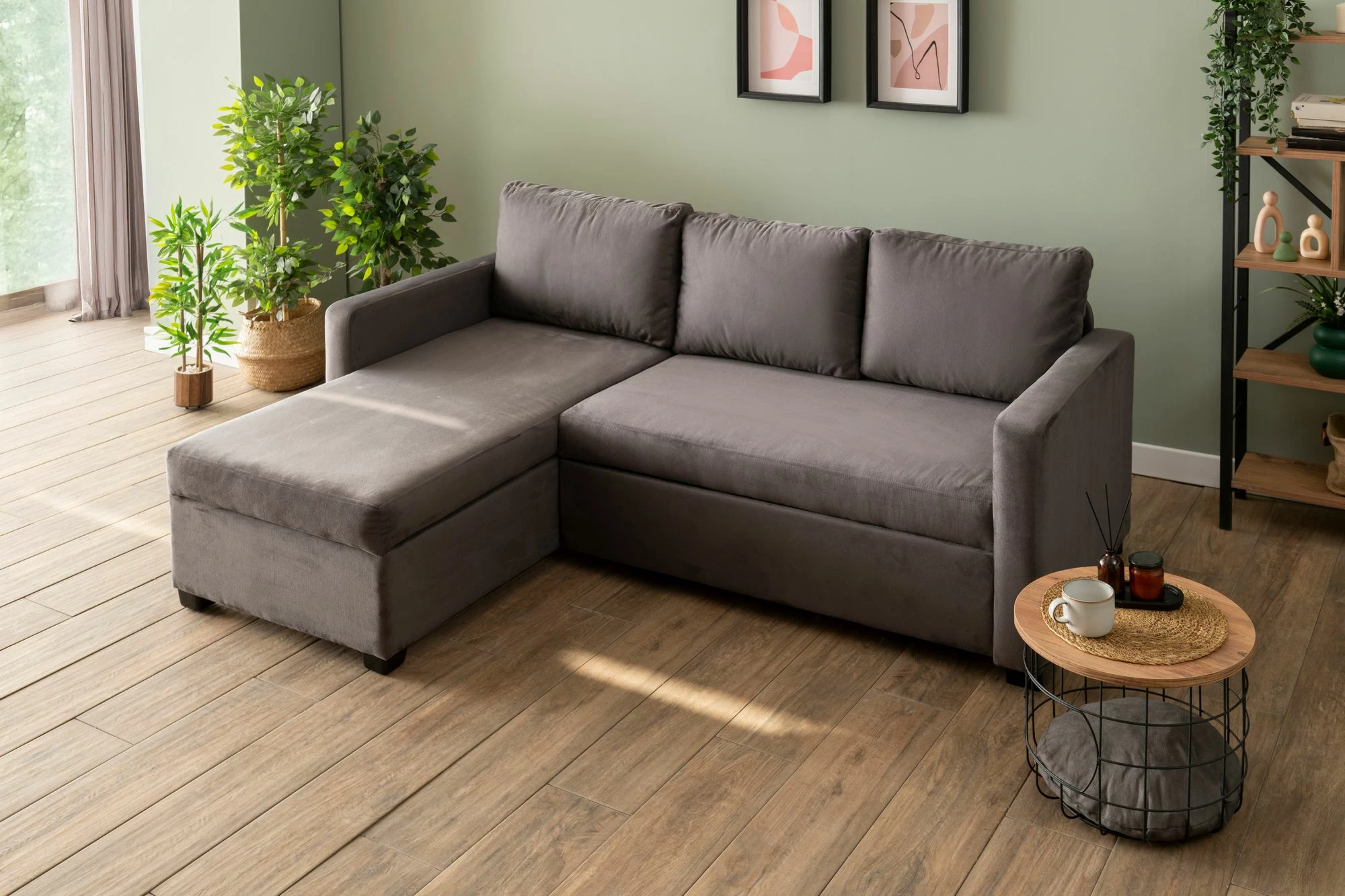 Kënd-sofë krevati Atelier del Sofa, gri, Kado